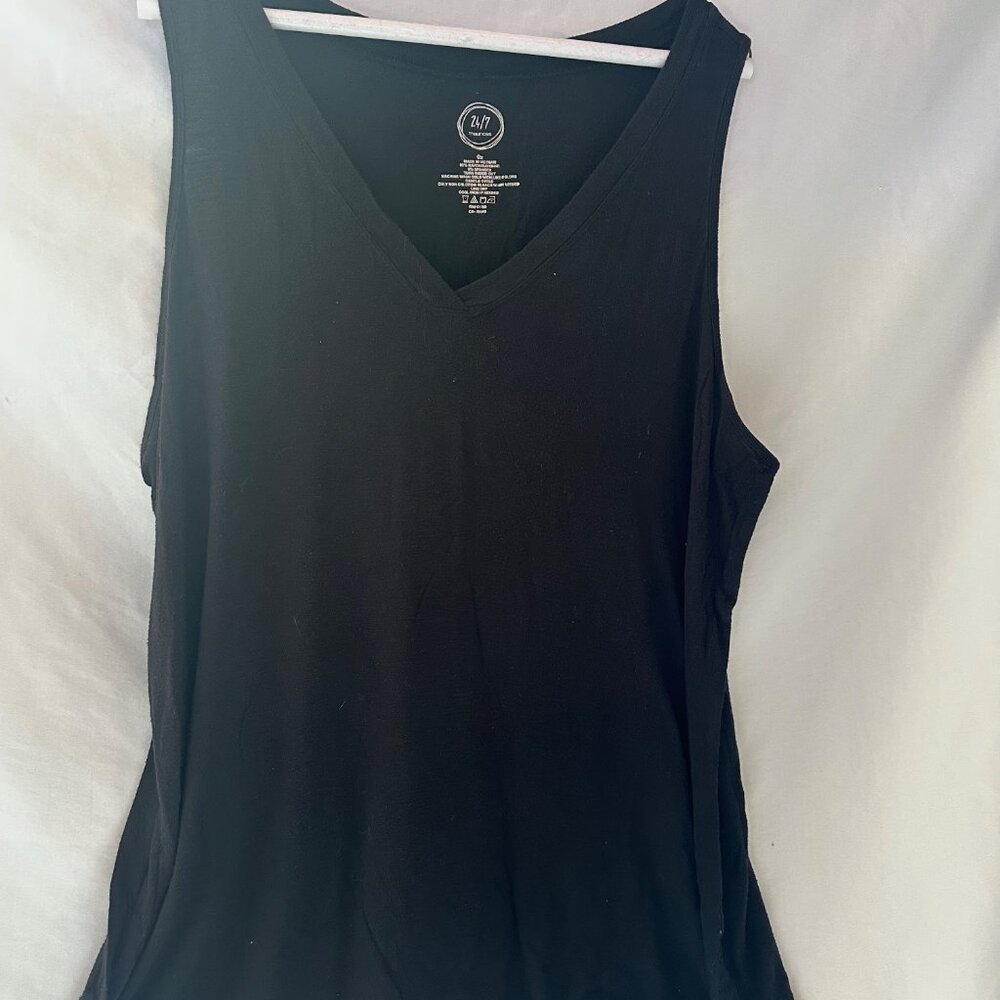Maurices - Black V-Neck Tank Top - Plus Size 0X